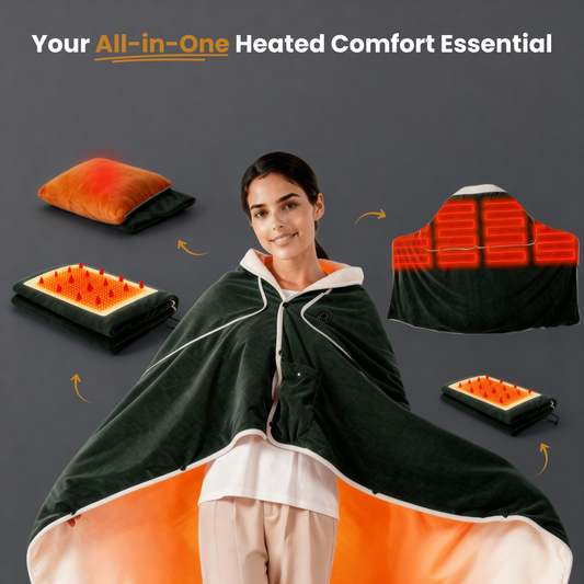 4 in 1 Heated Blanket Pillow Shawl